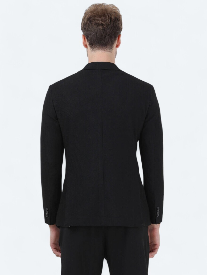 Siyah Regular Fit Ceket - 6