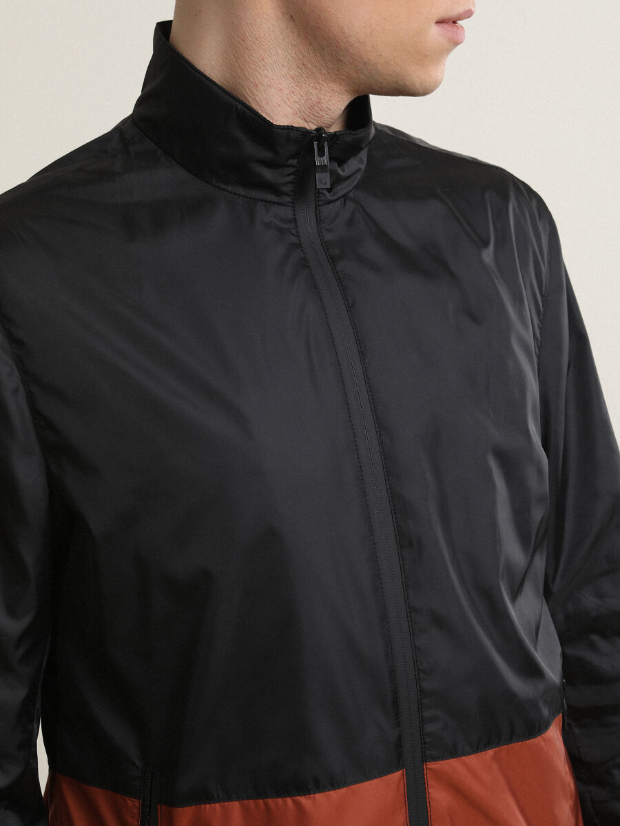 Siyah Regular Fit Dik Yaka Casual Dokuma Mont - 2