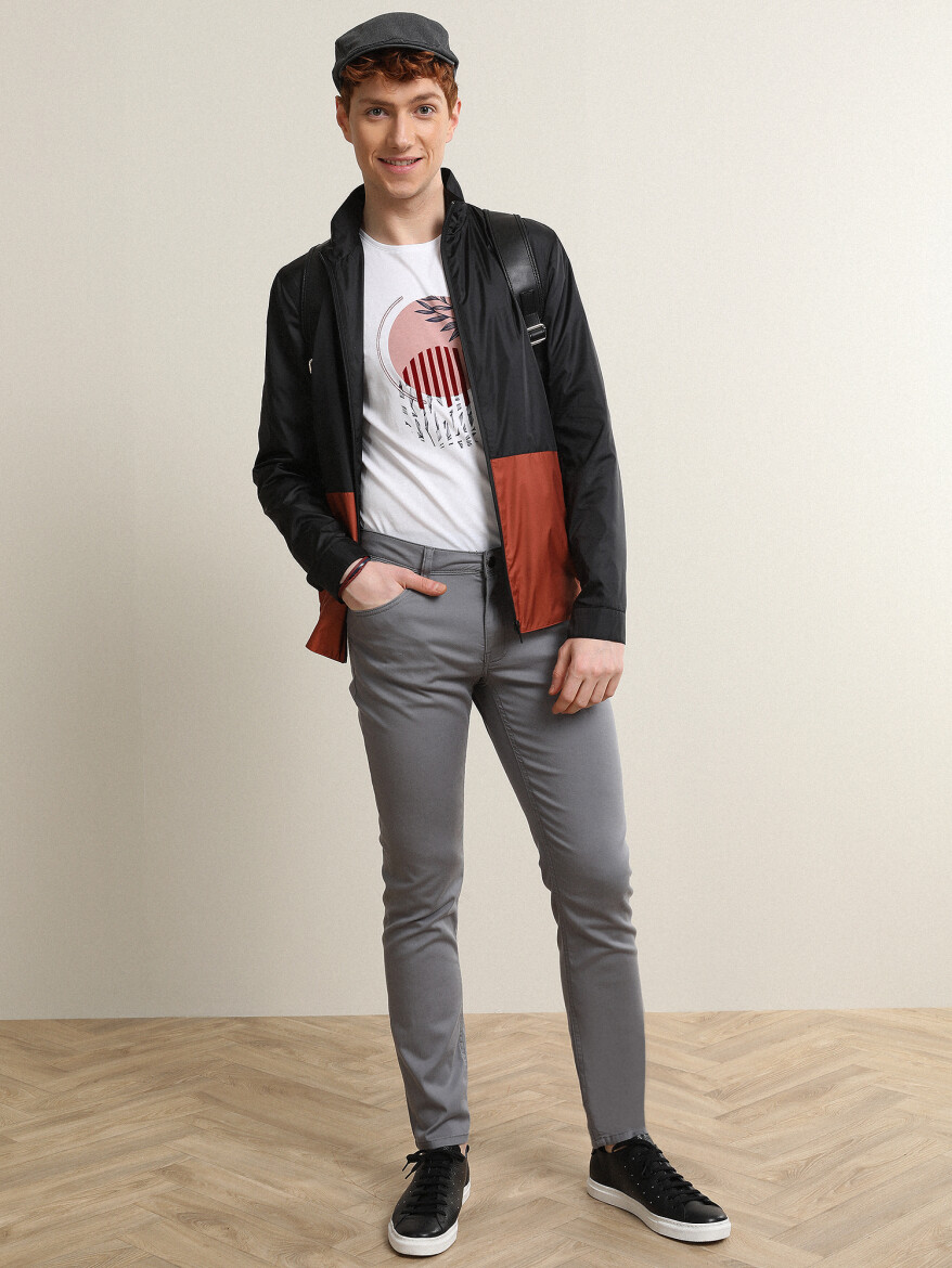 Siyah Regular Fit Dik Yaka Casual Dokuma Mont - 3