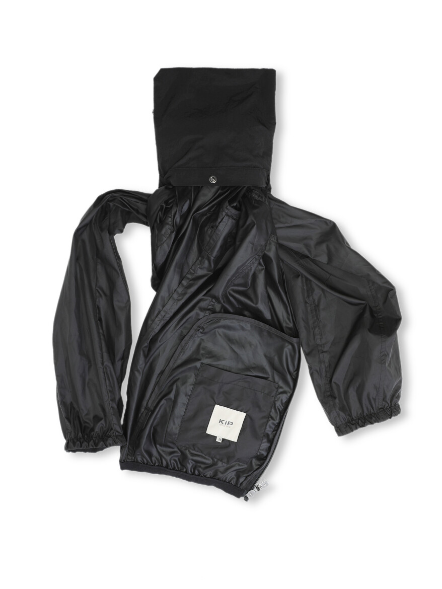 Siyah Regular Fit Dik Yaka Casual Dokuma Mont - 8