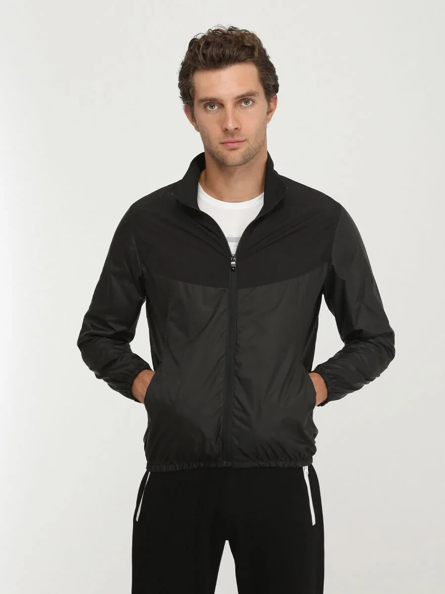 Siyah Regular Fit Dik Yaka Casual Dokuma Mont - 2
