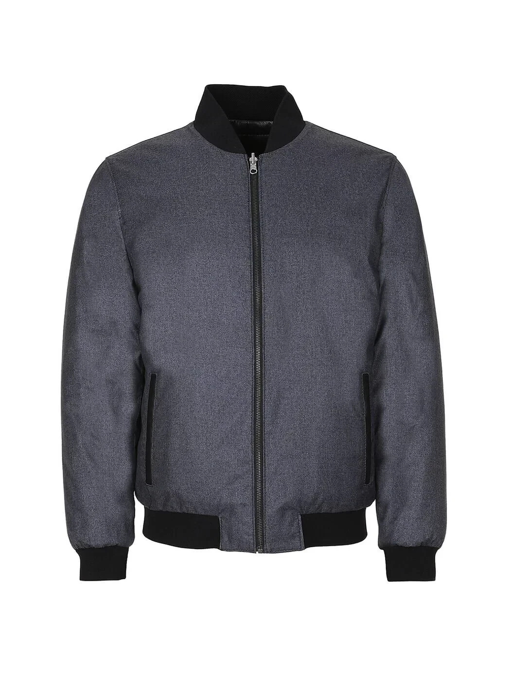 Siyah Regular Fit Dik Yaka Smart Casual Deri Çift Taraflı Deri Mont - 10