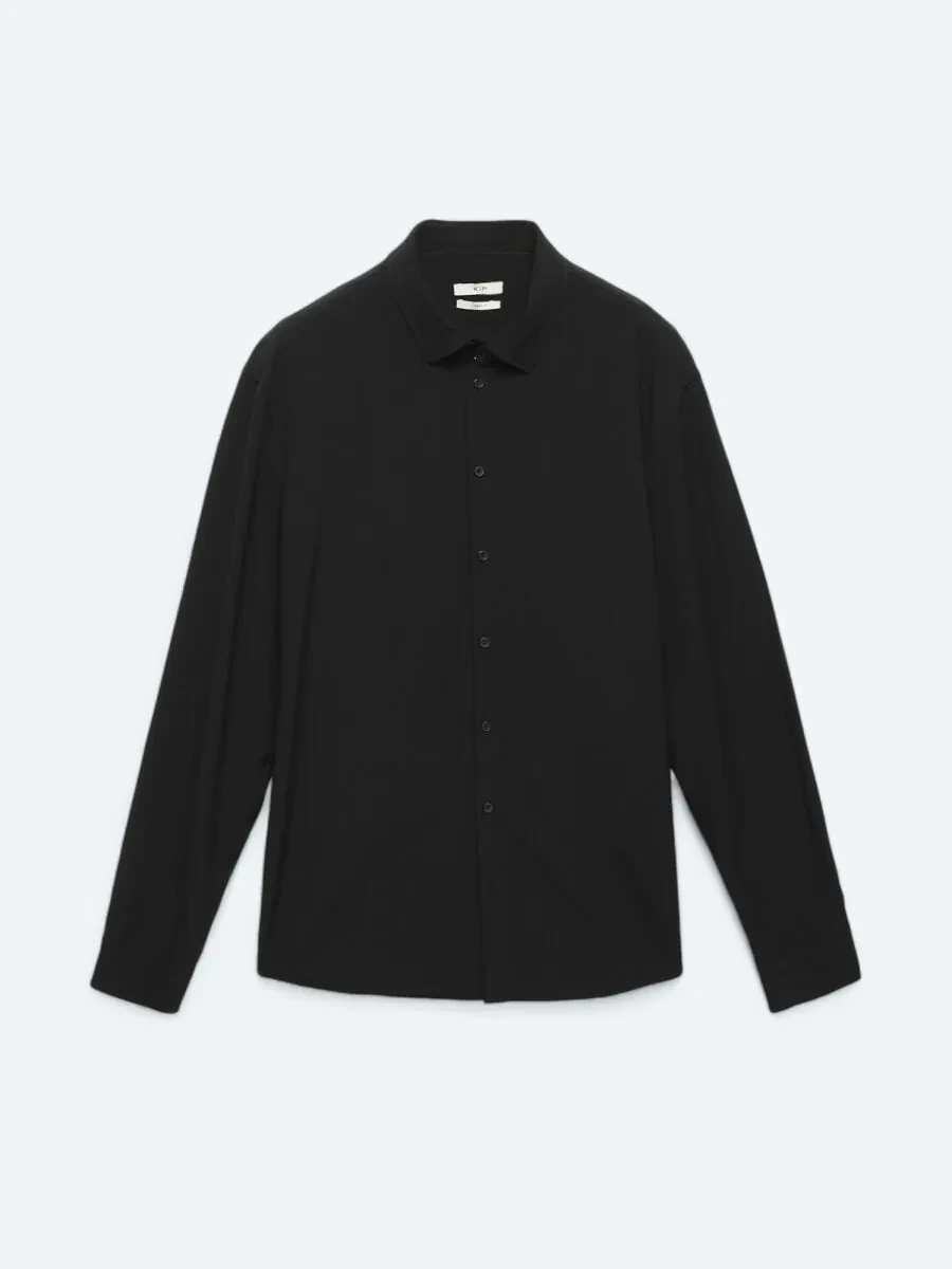 Siyah Regular Fit Dokuma Casual Gömlek - 6