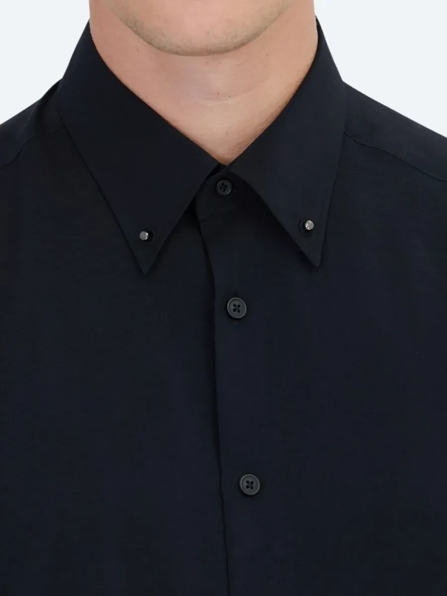 Siyah Regular Fit Dokuma Casual Gömlek - 5
