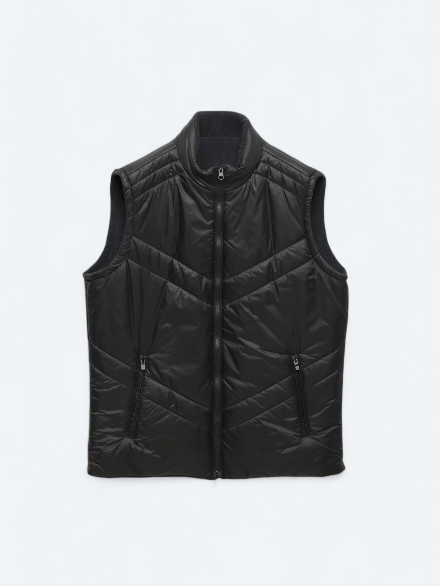 Siyah Regular Fit Gizli Kapüşon Casual Dokuma Spor Yelek - 14