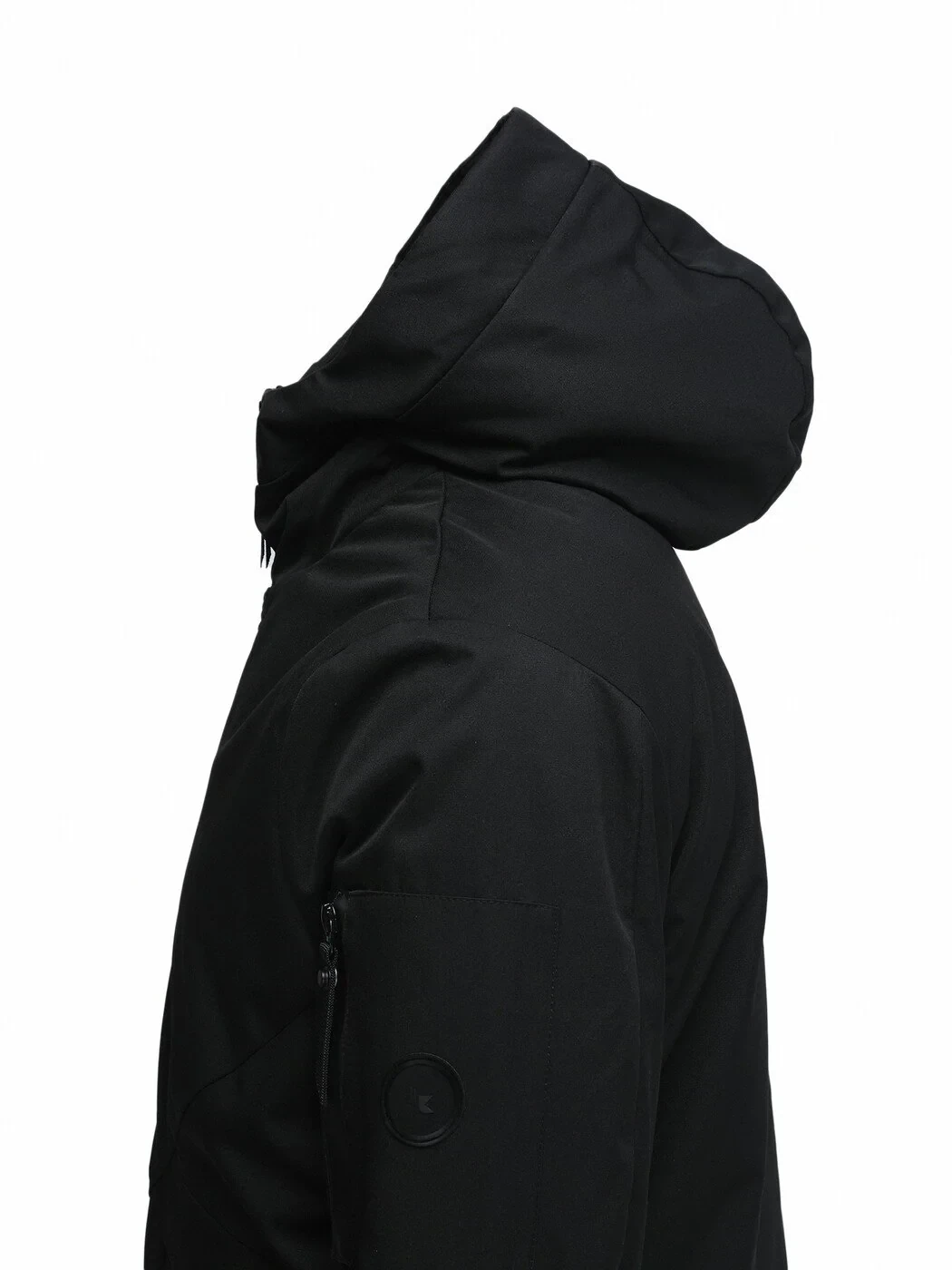 Siyah Regular Fit Kapüşonlu Casual Dokuma Kaban - 6