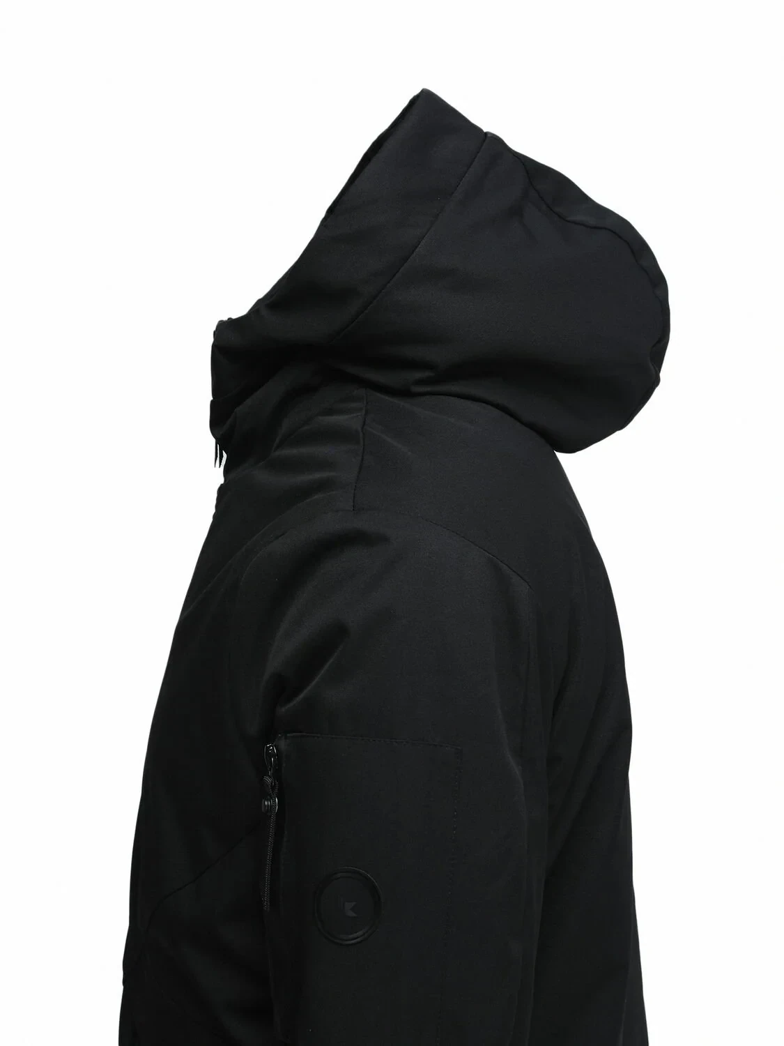 Siyah Regular Fit Kapüşonlu Casual Dokuma Kaban - 6
