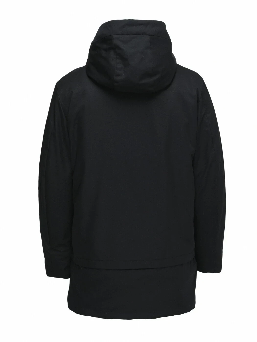 Siyah Regular Fit Kapüşonlu Casual Dokuma Kaban - 8
