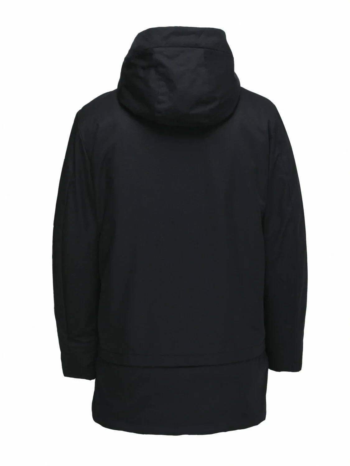Siyah Regular Fit Kapüşonlu Casual Dokuma Kaban - 8