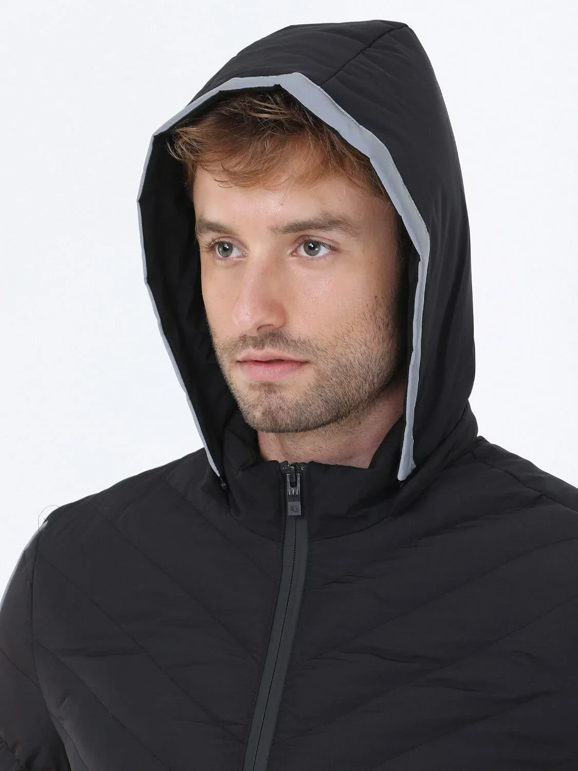 Siyah Regular Fit Kapüşonlu Casual Dokuma Mont - 3