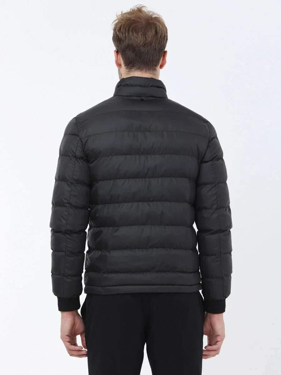 Siyah Regular Fit Kapüşonlu Casual Dokuma Pardesü - 12