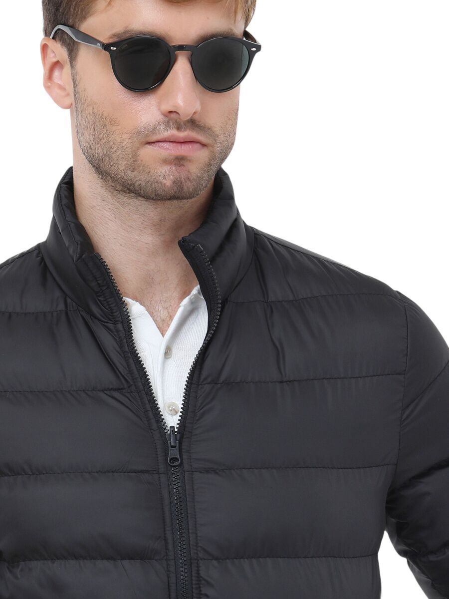 Siyah Regular Fit Kapüşonlu Casual Dokuma Pardösü - 9