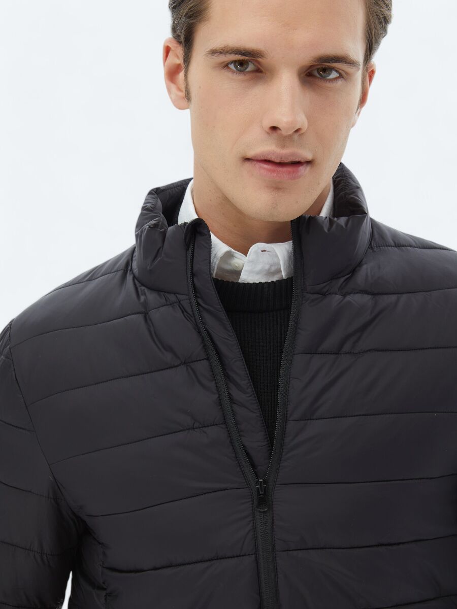 Siyah Regular Fit Kelebek Yaka Casual Dokuma Kaban - 7