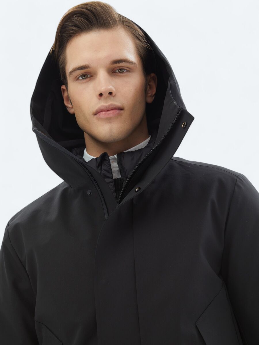 Siyah Regular Fit Kelebek Yaka Casual Dokuma Kaban - 11