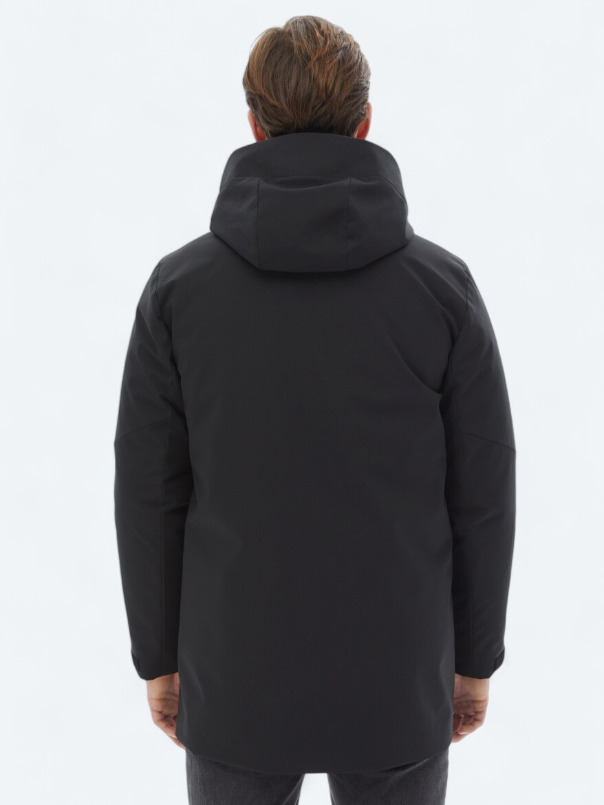 Siyah Regular Fit Kelebek Yaka Casual Dokuma Kaban - 15