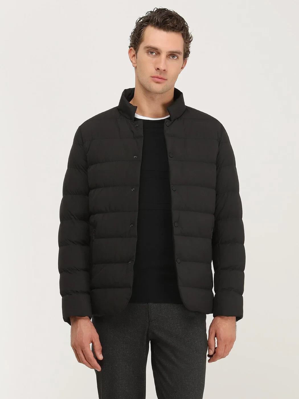 Siyah Regular Fit Micro Jel Elyaflı Spor Ceket - 1