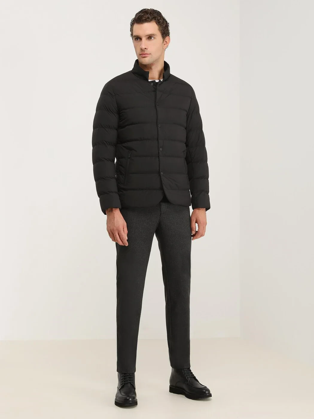 Siyah Regular Fit Micro Jel Elyaflı Spor Ceket - 3