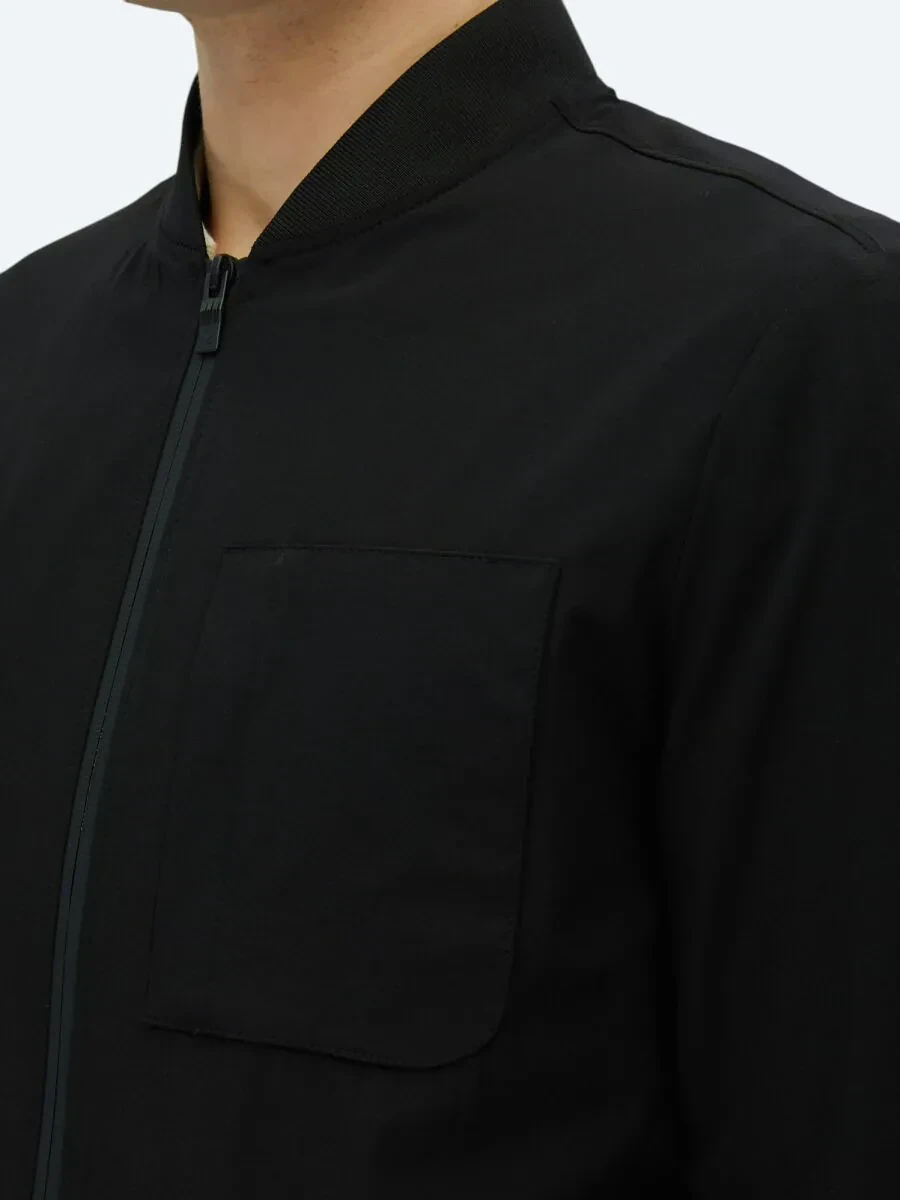 Siyah Regular Fit Micro Jel Elyaflı Spor Ceket - 5