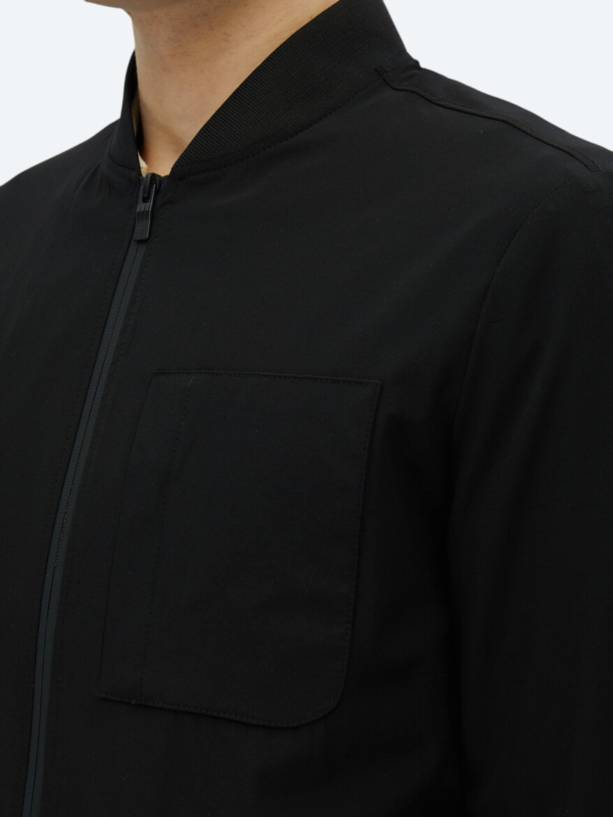 Siyah Regular Fit Micro Jel Elyaflı Spor Ceket - 5