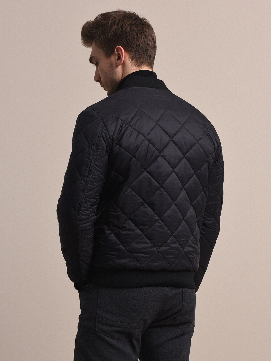 Siyah Regular Fit Smart Casual Dokuma Mont - 2