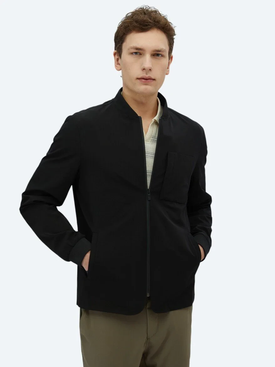 Siyah Regular Fit Spor Ceket - 1