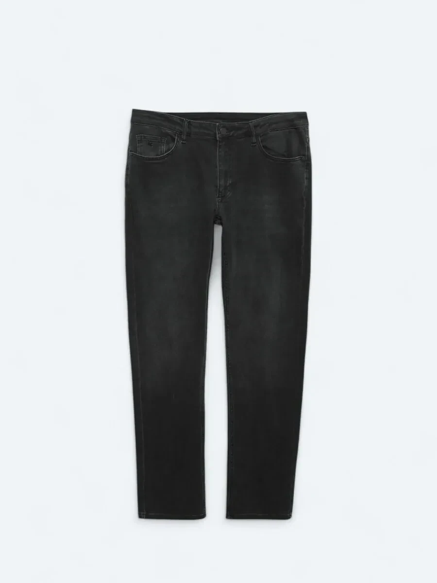 Siyah Slim Fit Denim Pamuk Karışımlı Pantolon - 6