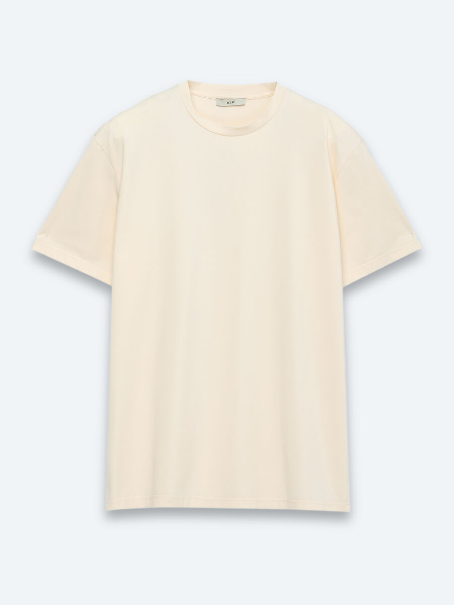 Somon Düz Pamuk Karışımlı T-Shirt - 5