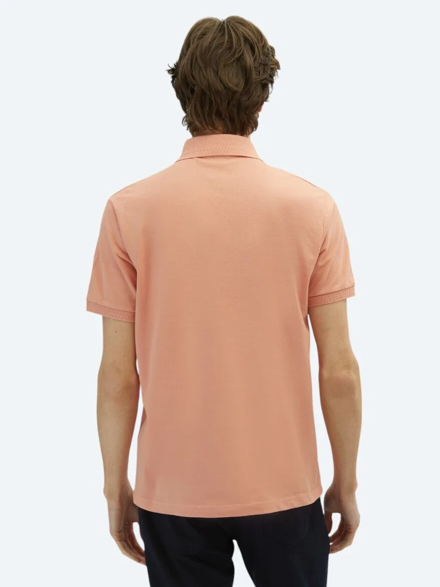 Somon Düz Polo Yaka %100 Pamuk T-Shirt 