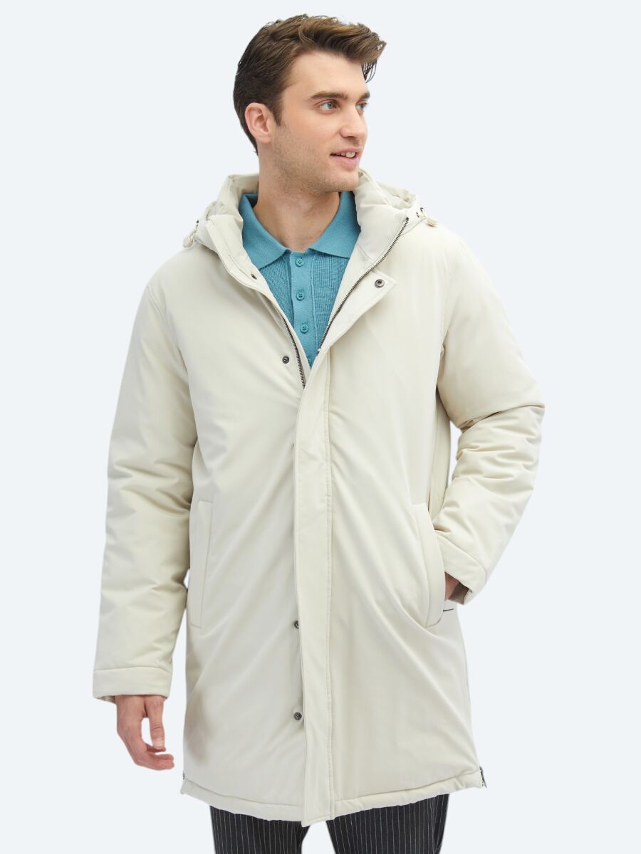 Stone Comfort Fit Hooded Casual Weaving Coat - 3