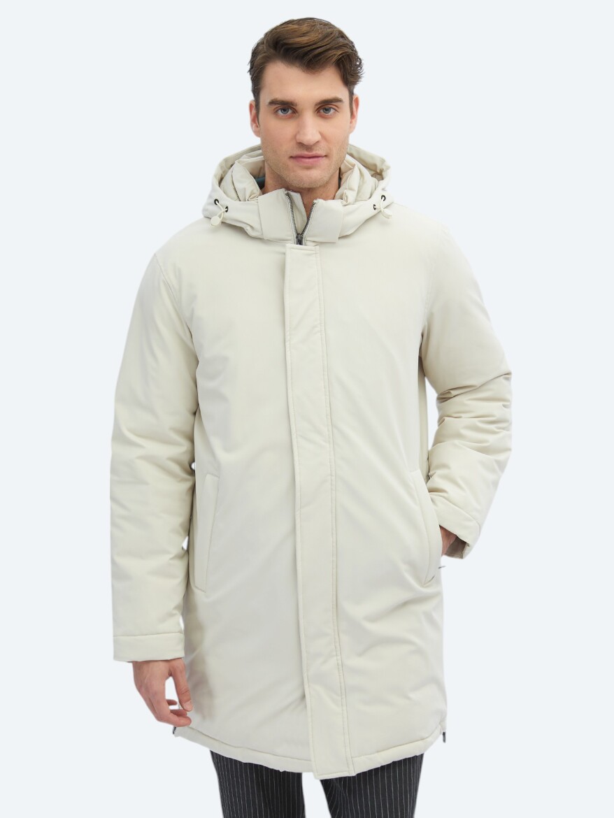 Stone Comfort Fit Hooded Casual Weaving Coat - 4