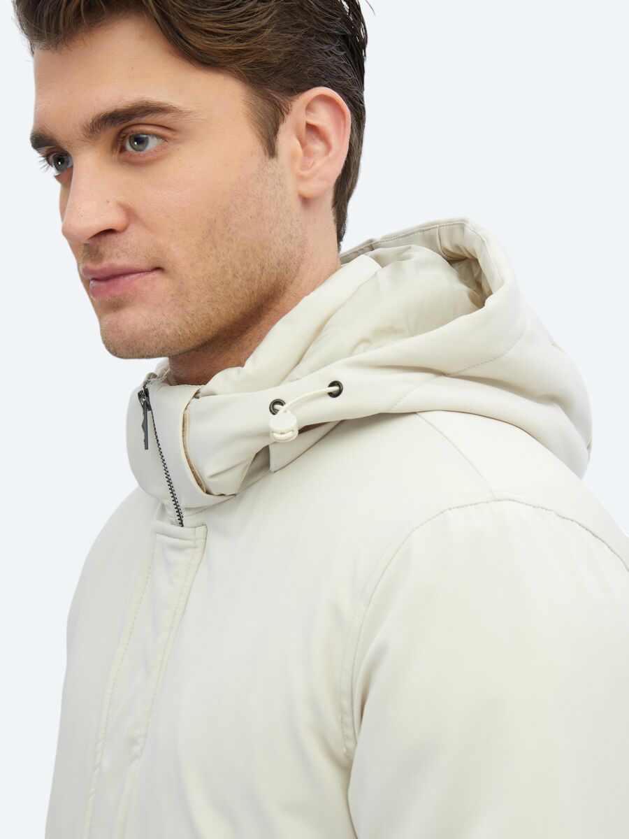 Stone Comfort Fit Hooded Casual Weaving Coat - 5