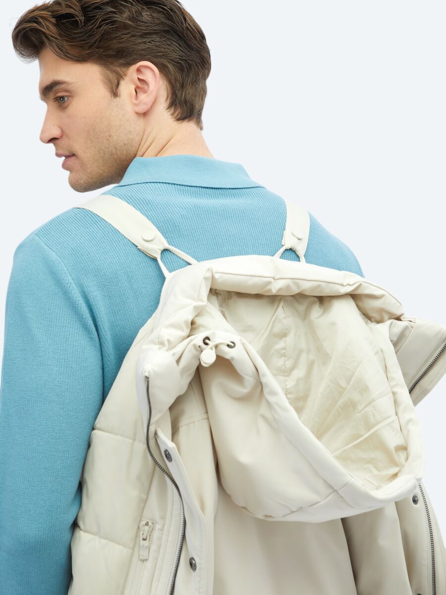 Stone Comfort Fit Hooded Casual Weaving Coat - 8