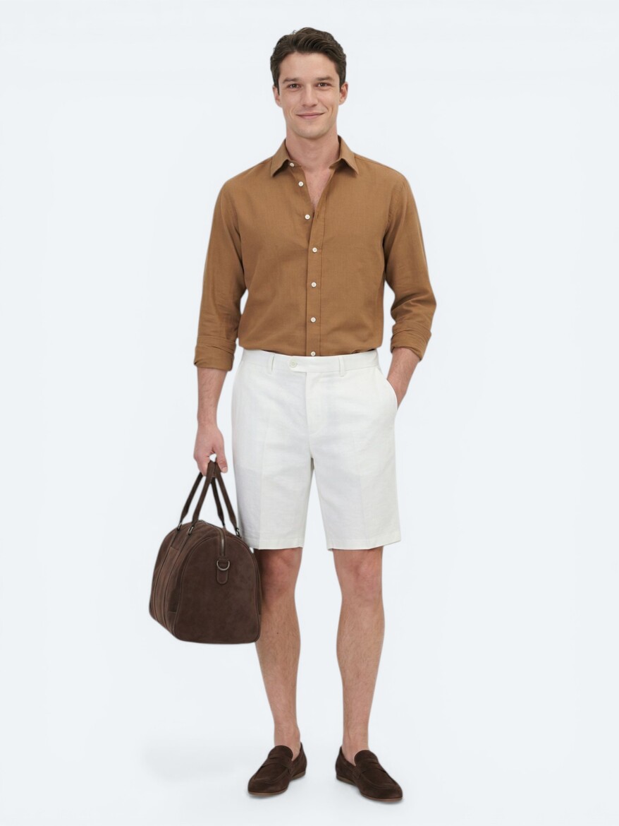 Stone Material Jogging Fit Casual Cotton Blended Bermuda 