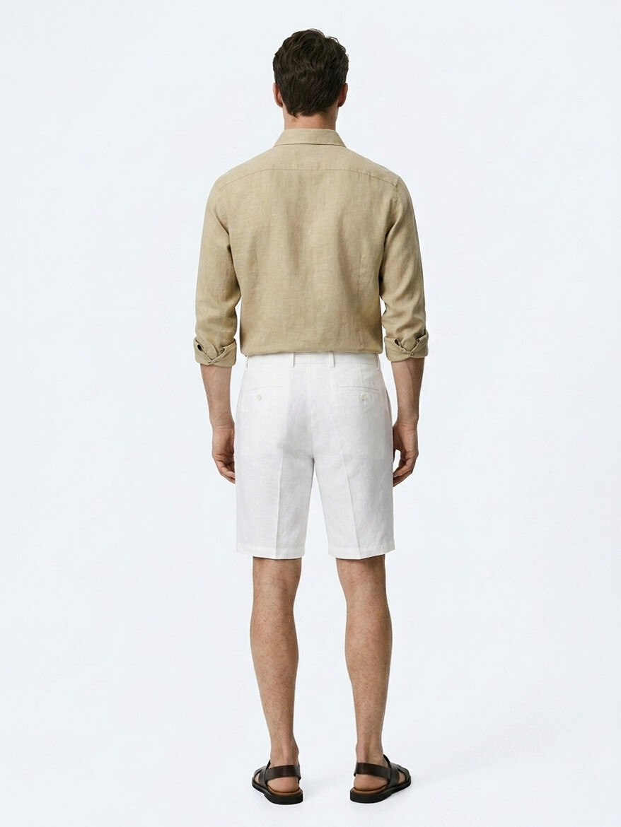 Stone Material Jogging Fit Casual Cotton Blended Bermuda - 5