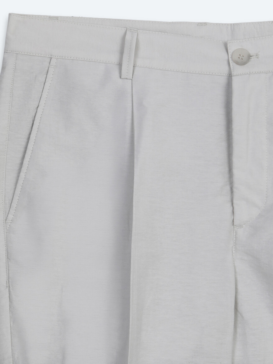 Stone Material Relaxed Fit Casual Cotton Blended Trousers - 7