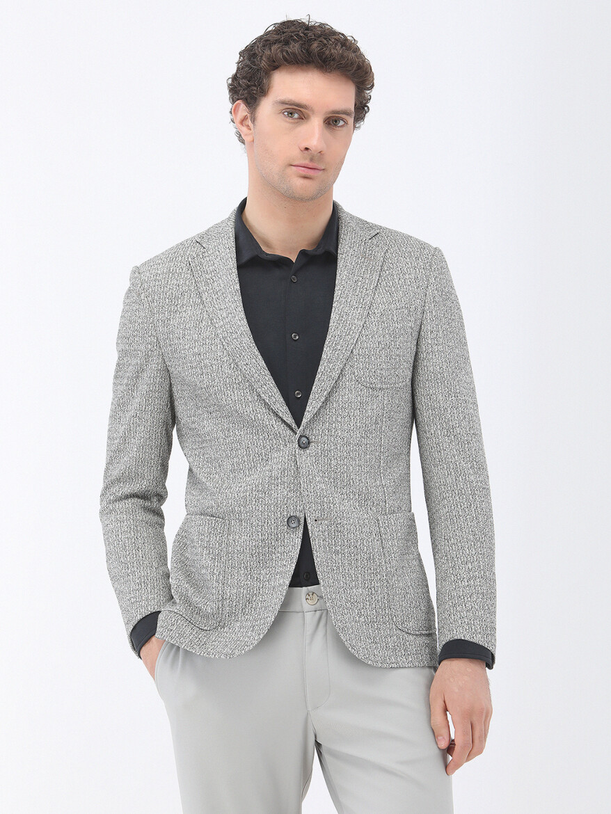 Stone Patterned Modern Fit Jacket - 1