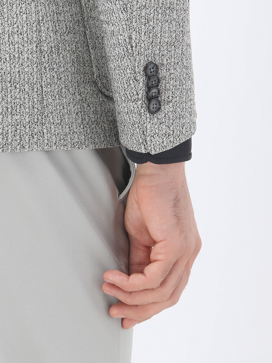 Stone Patterned Modern Fit Jacket - 4