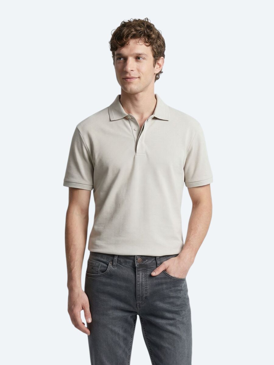 Stone Plain 100% Cotton T-Shirt - 1