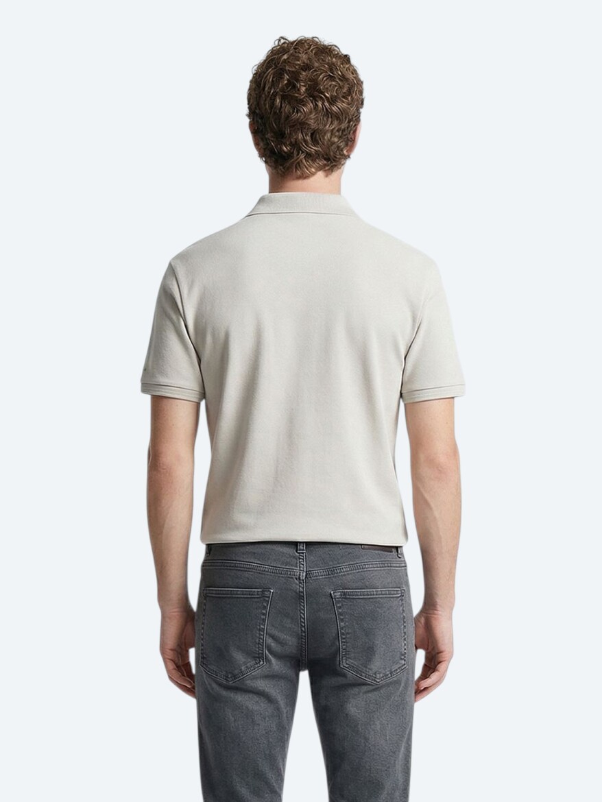 Stone Plain 100% Cotton T-Shirt - 5