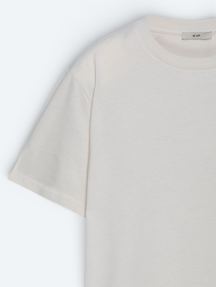 Stone Plain 100% Cotton T-Shirt - 4