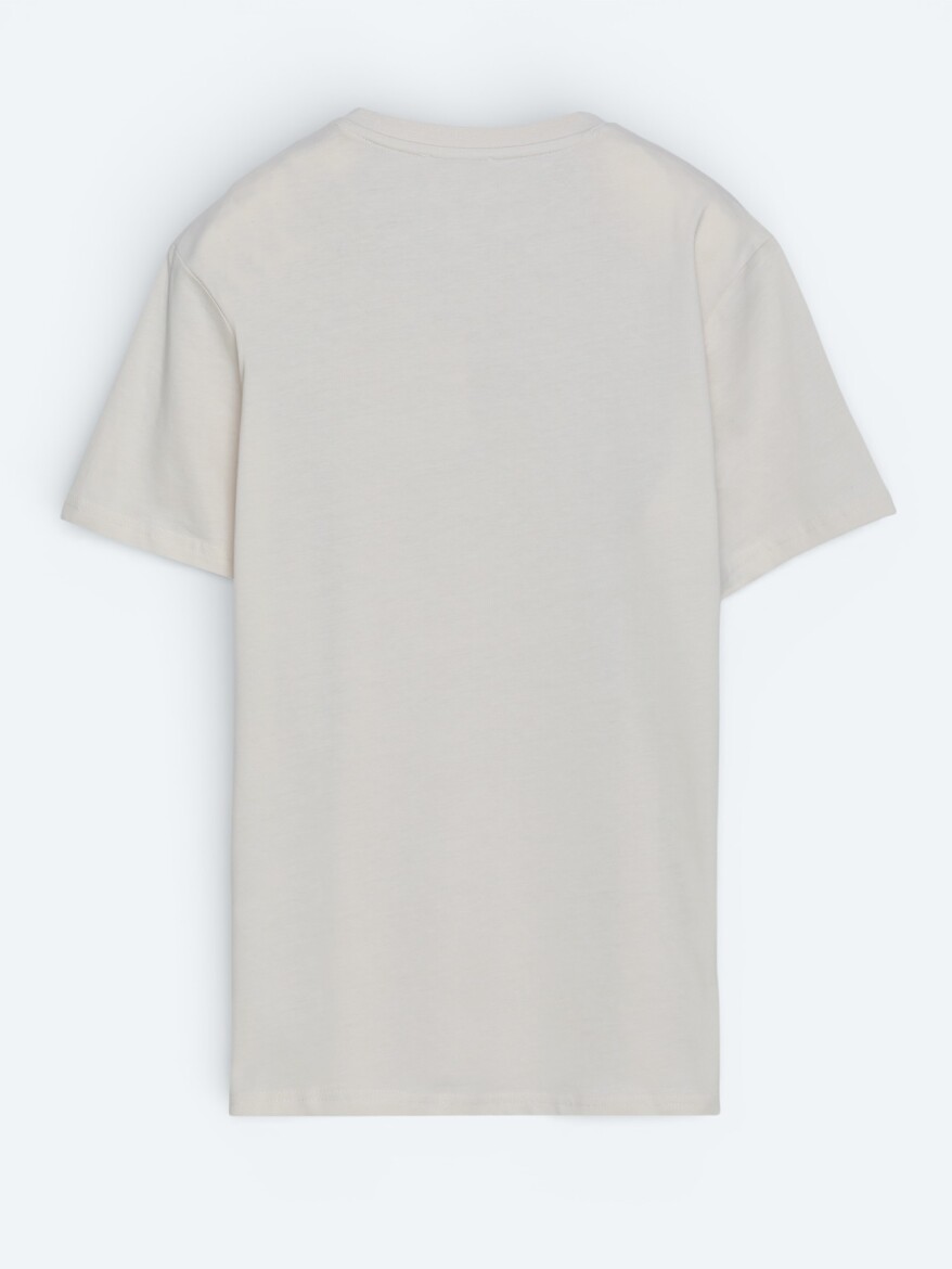 Stone Plain 100% Cotton T-Shirt - 5
