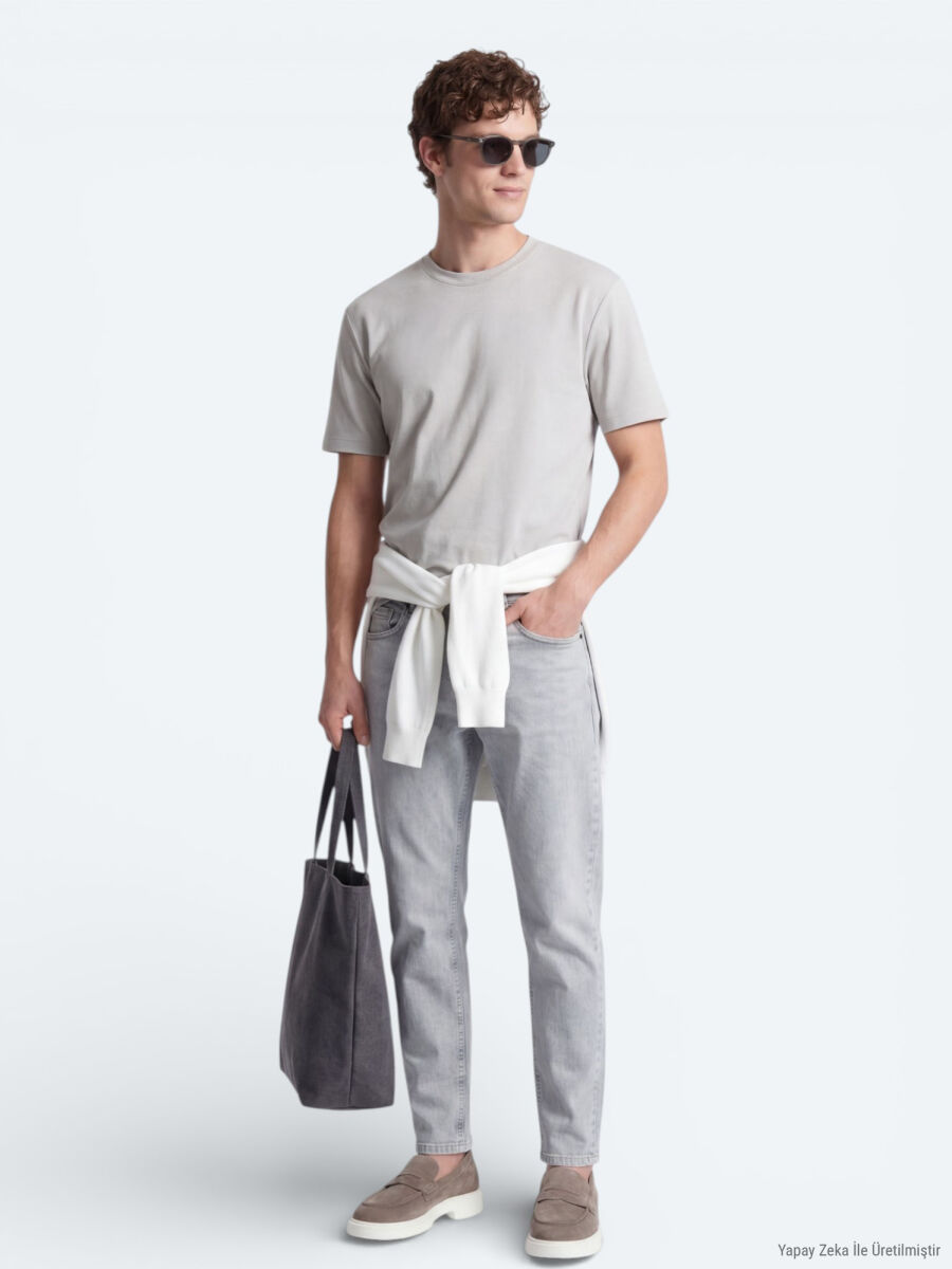 Stone Plain T-Shirt - 1