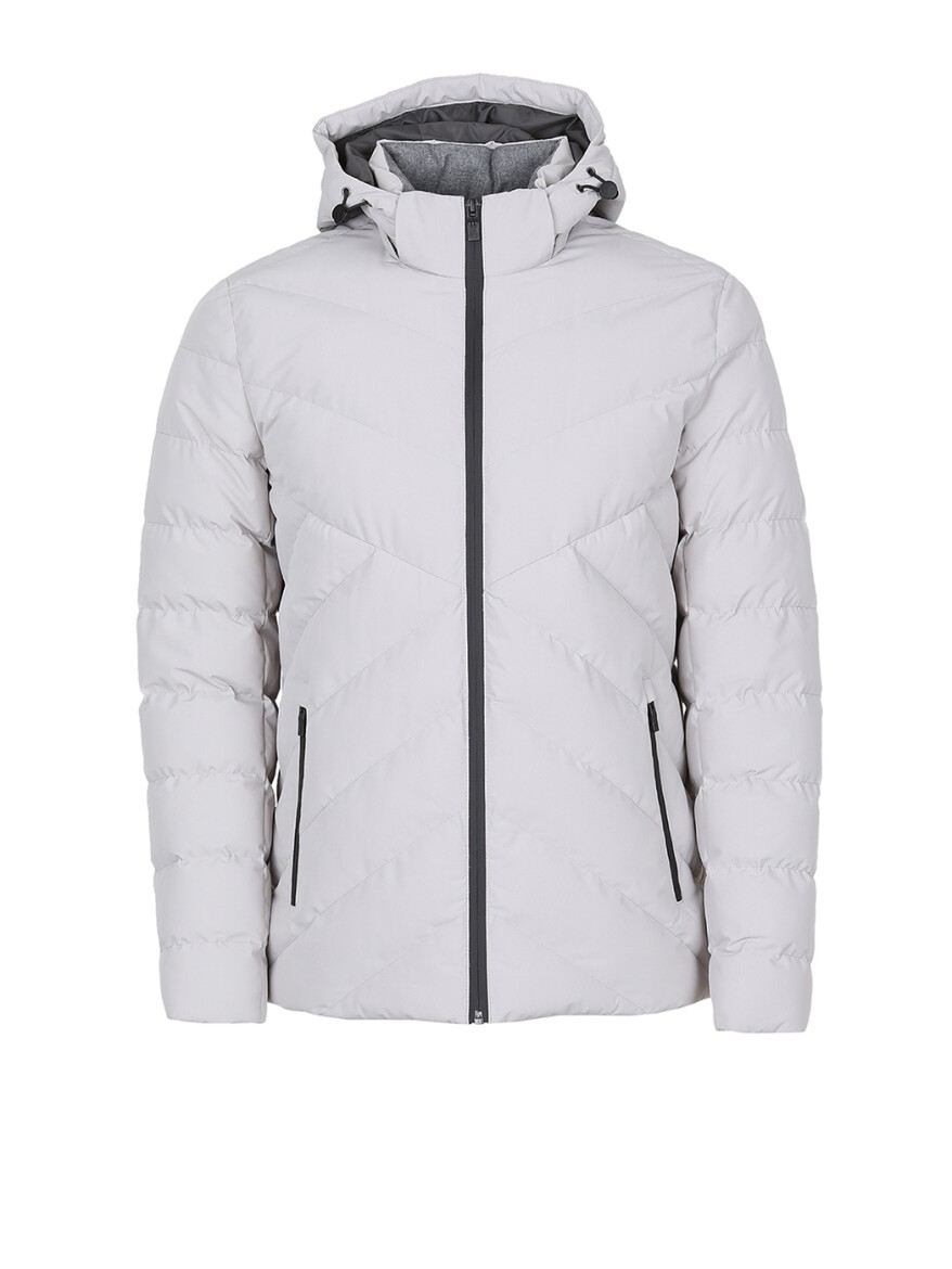 Stone Regular Fit Hooded Casual Weaving Coat - 6