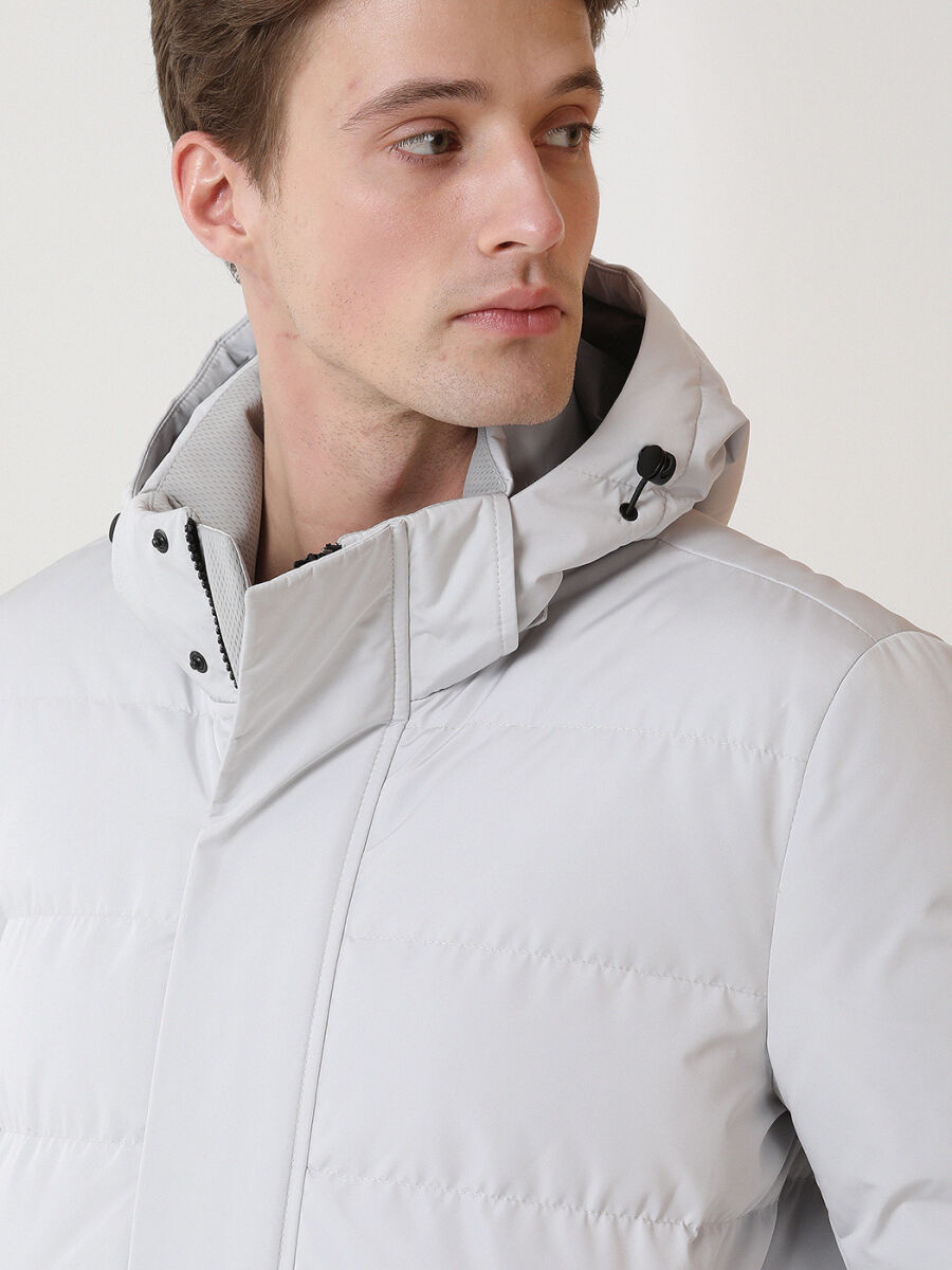 Stone Regular Fit Hooded Casual Weaving Coat - 4