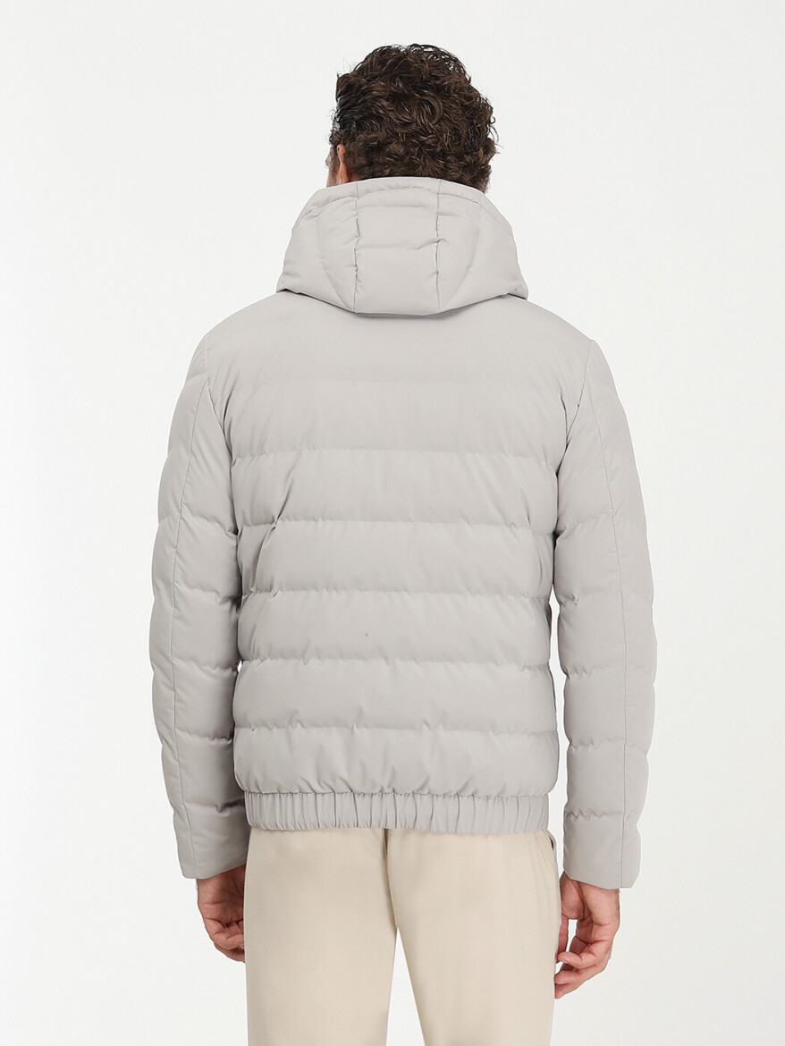 Stone Regular Fit Hooded Casual Weaving Coat - 6