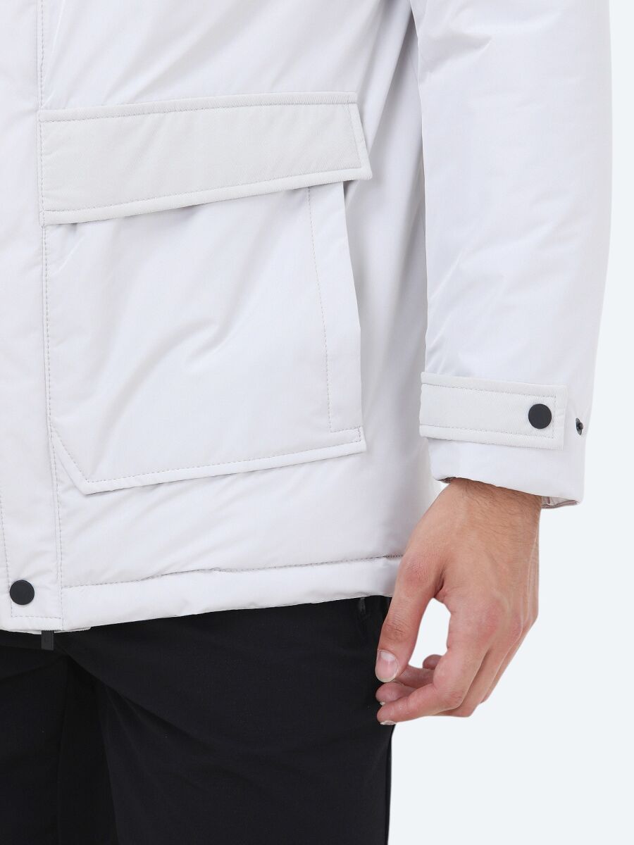 Stone Regular Fit Hooded Casual Weaving Coat - 6