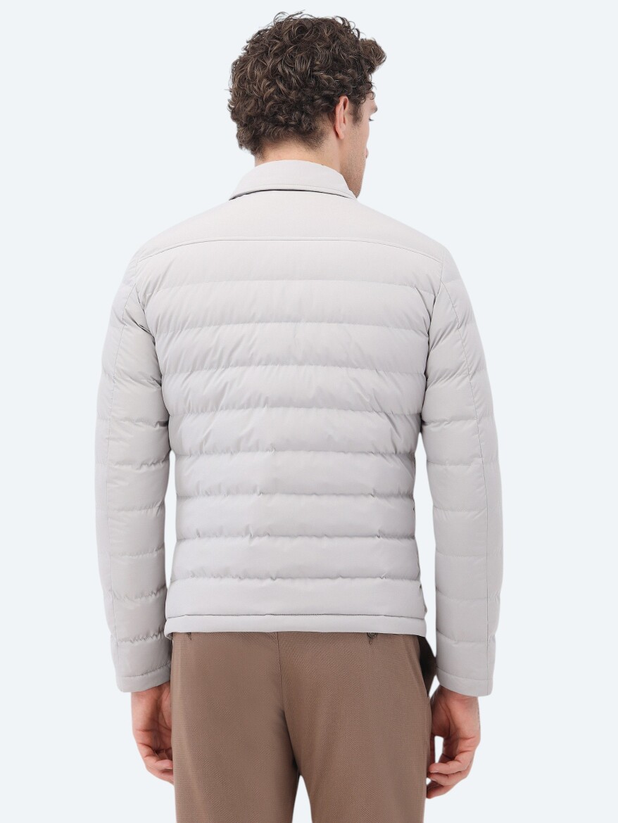 Stone Regular Fit Round Collar Casual Weaving Coat - 6