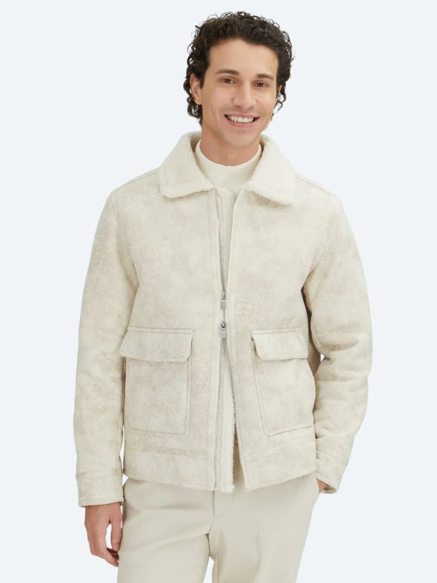 Stone Regular Fit Shirt Collar Casual Weaving Coat - 1