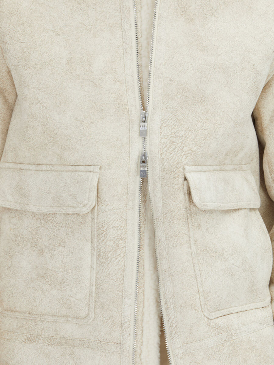 Stone Regular Fit Shirt Collar Casual Weaving Coat - 5