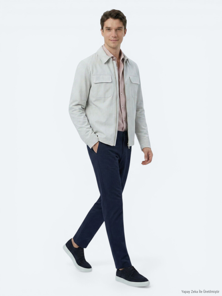 Stone Regular Fit Shirt Collar Casual Weaving Coat - KİP